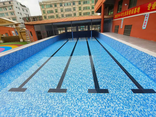 防城港学校钢结构拼装游泳池防水胶膜泳池项目